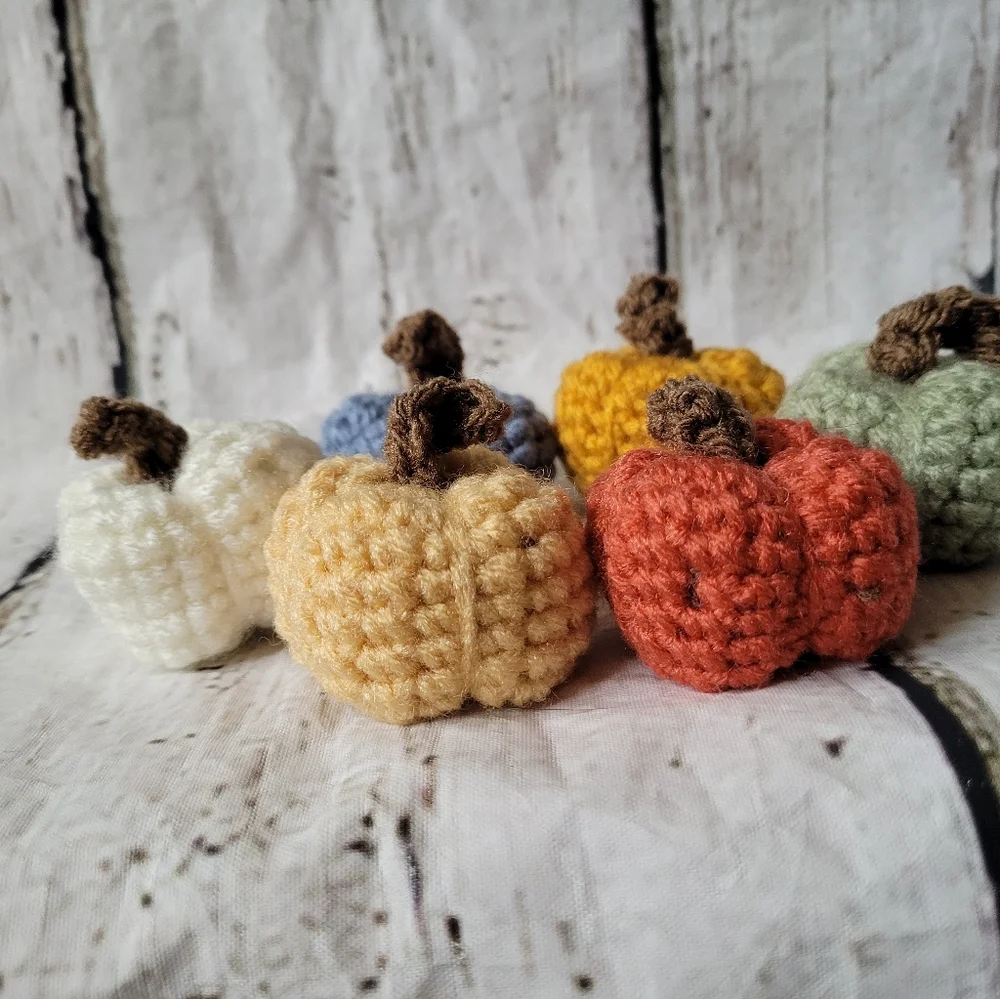Crochet Mini Pumpkin Decor Set